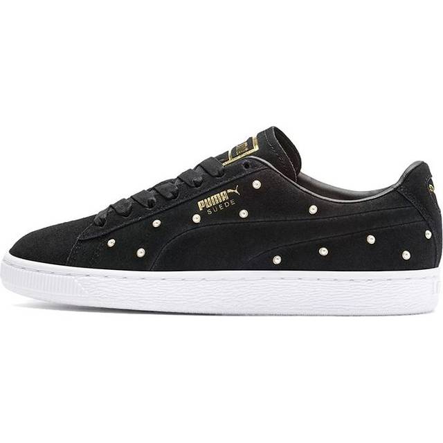 (WMNS) PUMA Pearl Studs Suede 'White Black Gold' 369934-01 - White/Black/Gold