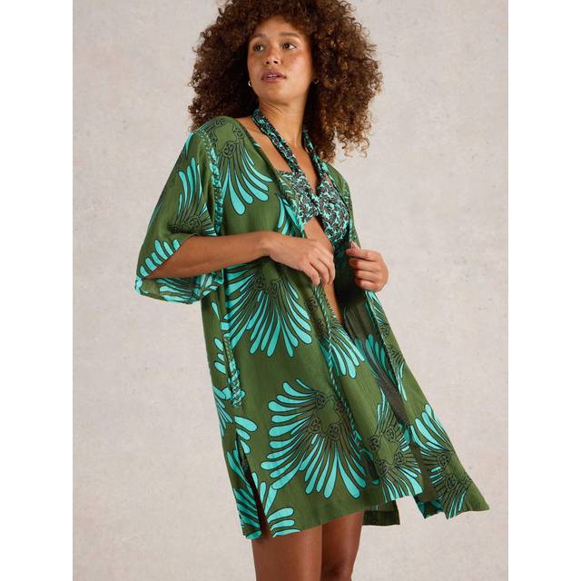 White Stuff Sloane Beach Cover-Up, Green/Multi