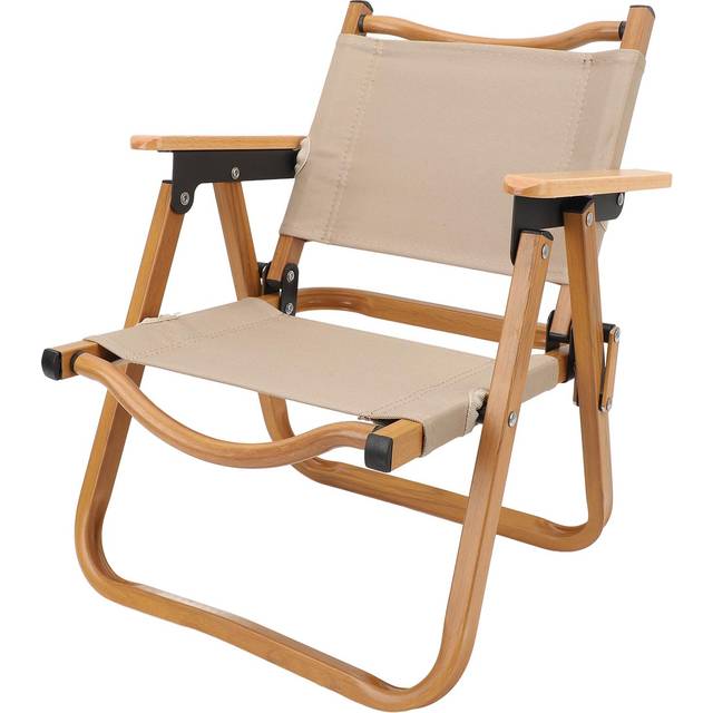 Kids Camping Chair Aluminum Alloy Wood Grain Canvas Portable Folding Camp Chair for Children Under