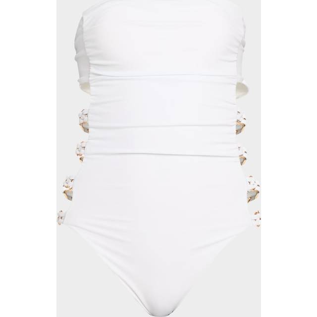 Viviana Strapless One-Piece Swimsuit - WHITE - X-Small