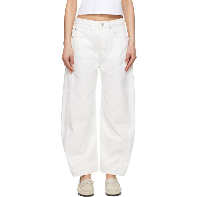 Charlie High-Rise Barrel Jeans - WHITE - 30