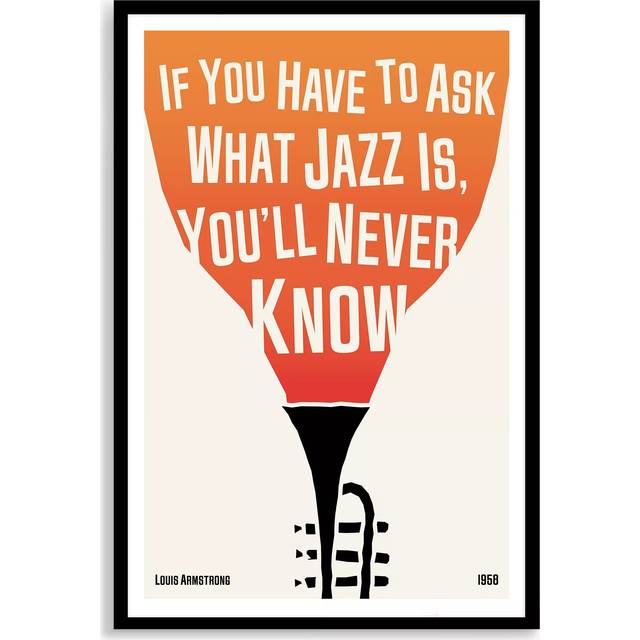 John Lewis Dalston 606 'Louis Armstrong' Jazz Trumpet Framed Print, 62 x 42cm, Multi