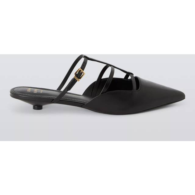 John Lewis Dallas Leather Ultra Low Kitten Heel Pointed Mule Court Shoes
