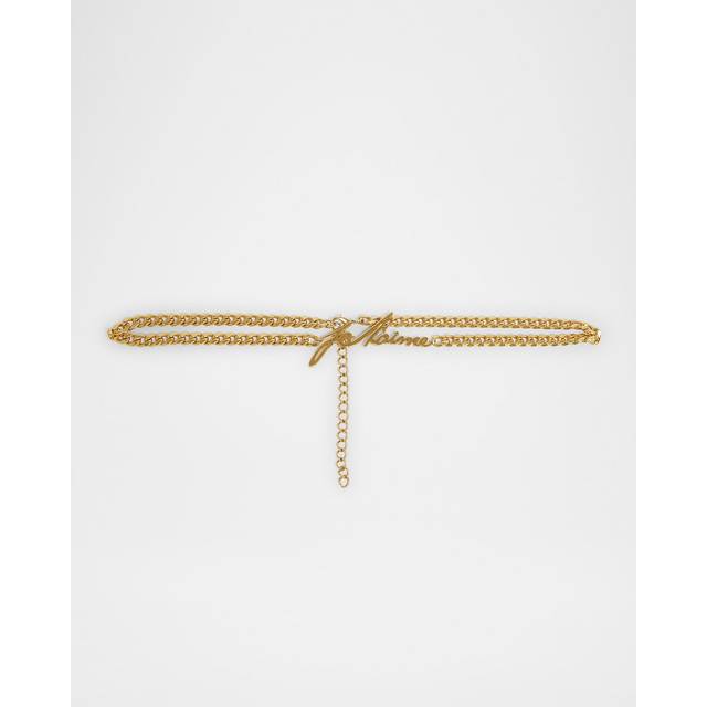 Balmain, Accessoarer, Dam, ONE Size, 'Je t'aime' mässing kedja bälte - yellow (ONE SIZE)