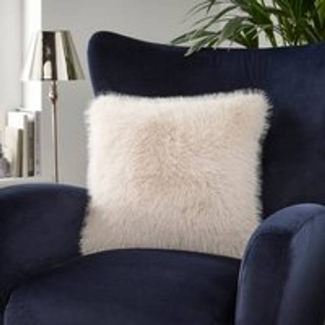 Fluffy Fur Cushion Cover - Cream