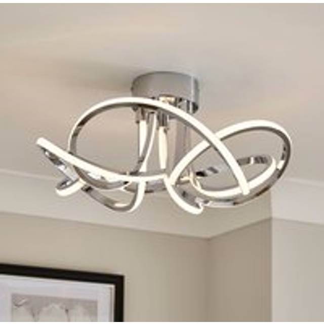 Margot Semi Flush LED Ceiling Light - Chrome
