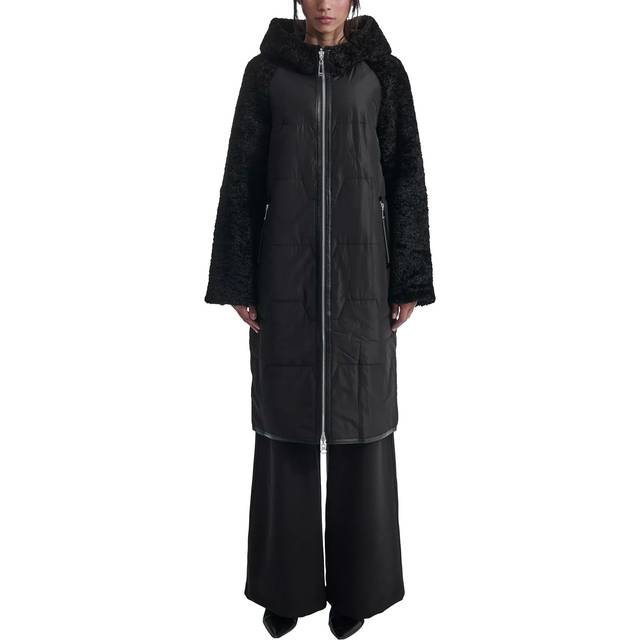 James Lakeland Reversible Hooded Faux Fur Coat, Black