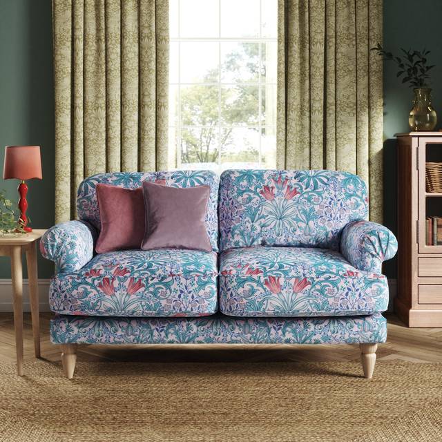 Jolene William Morris Woodland Weeds Print Velvet 2 Seater Sofa - Woodland Weeds Peony
