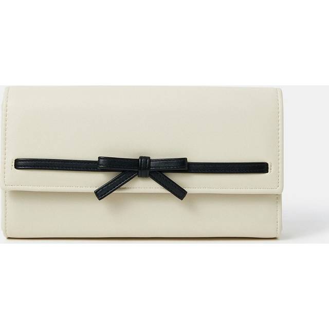 Womens Bow Detail Clutch Bag - White - One Size