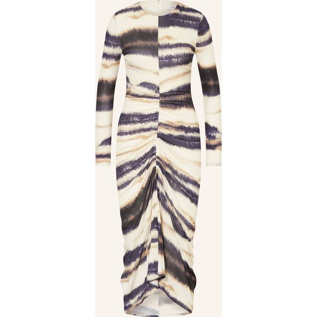 Reiss Georgia Abstract Ruched Bodycon Midi Dress, Neutral/Navy