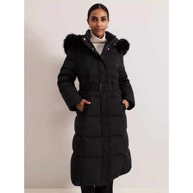 Phase Eight Petite Dixie Puffer Coat, Black