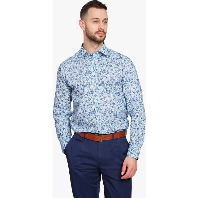 Simon Carter Liberty Fabric Hilary Ann Regular Fit Shirt, Blue/White