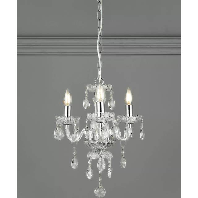 Laura Ashley Harriet Crystal 3 Arm Chandelier Ceiling Light, Clear