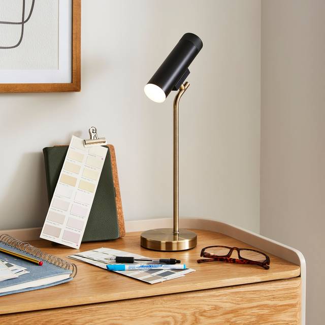 Leo Tubular Rechargeable Touch Dimmable Table Lamp - Black