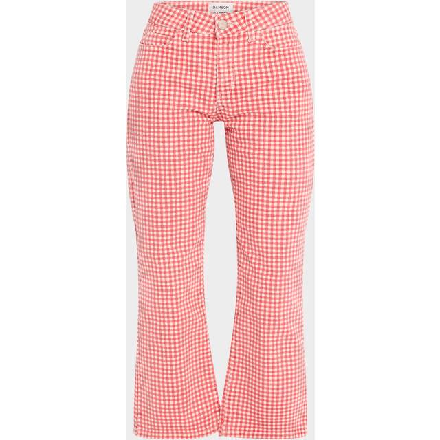 Kenny Gingham Kick-Flare Crop Jeans - NAVY - 18 UK (14 US)