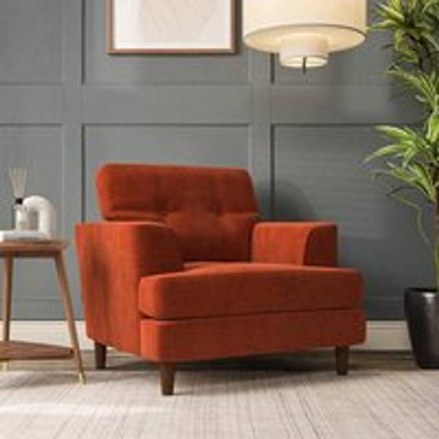 Cooper Armchair - Luxury Velvet Orange Umber