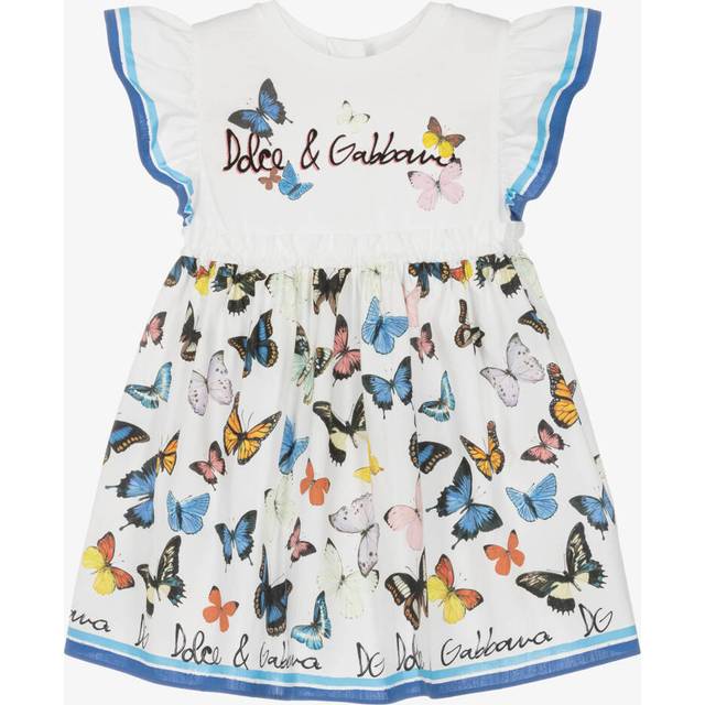 Dolce & Gabbana Baby Girls White Poplin & Jersey Butterfly Dress - 24-30 month