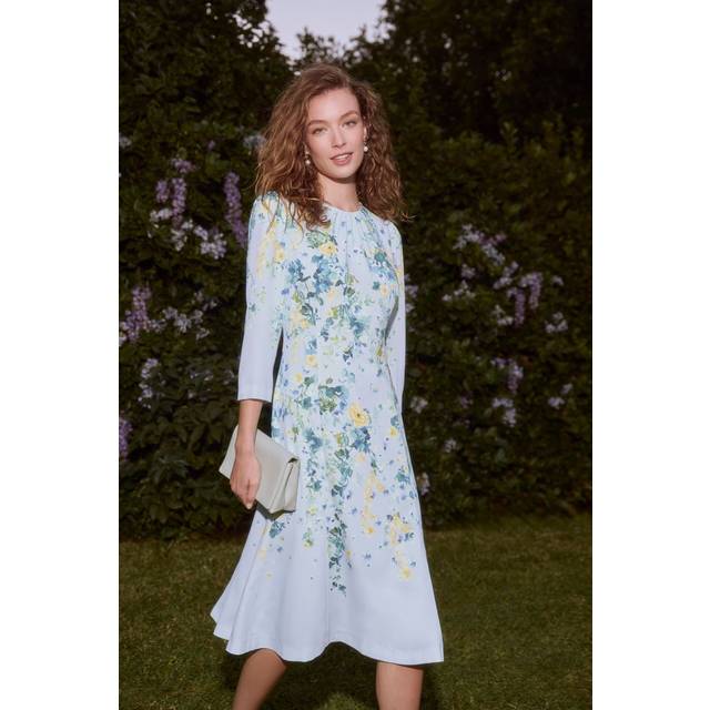 Hobbs Honour Trailing Floral Dress, Pale Blue/Multi