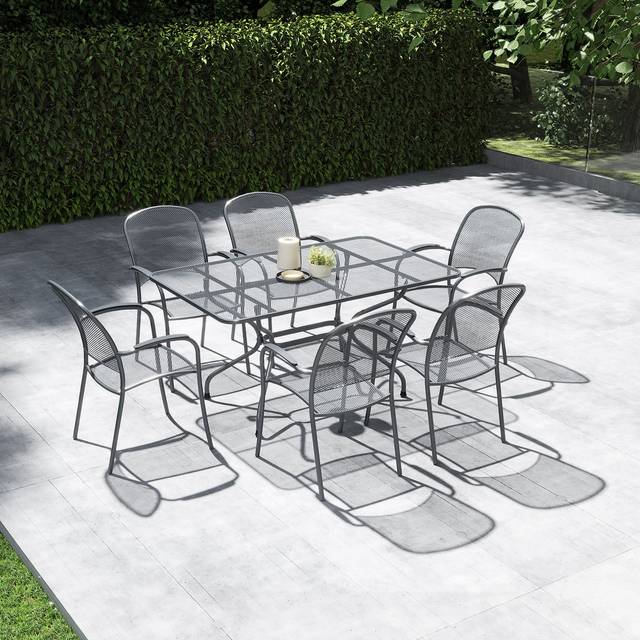 6 - Person 145cm Long Dining Set - Grey (6)