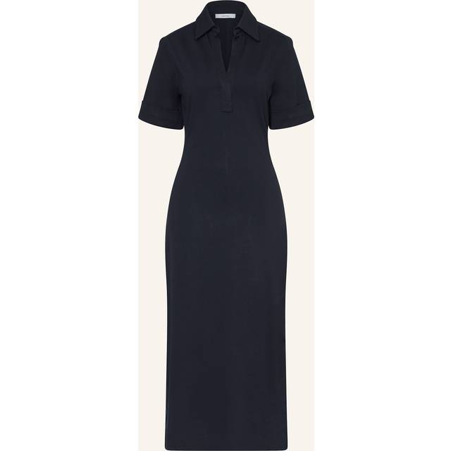 Astrid Open Collar Shirt Dress - NAVY - Beginning with men's tailoring in 1970's London, Reiss' design philosophy has endured for over five decades, maintaining the distinctive tailoring, sharp cuts, and contemporary prints it has become famous for to create investment pieces destined to stay in your wardrobe for seasons to come.