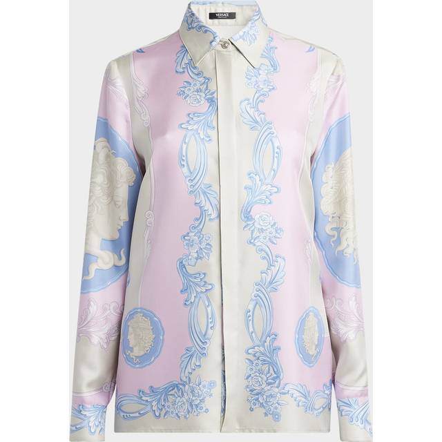 Medusa Cameo Foulard Silk Twill Formal Shirt - PASTEL PINKLIGHT - 40 IT (4 US)