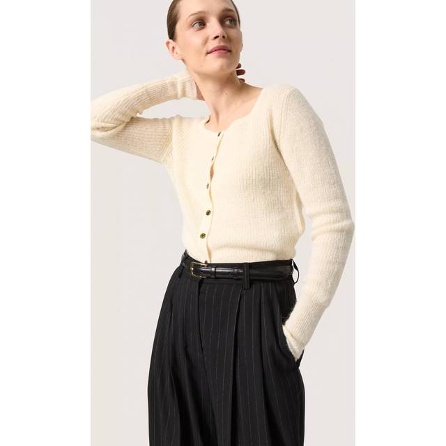 Tuesday Knitted Cardigan - Whisper White - Copenhagen based brand Soaked In Luxury champions sophisticated yet accessible style, delivering a range of wardrobe staples each season that showcases the label's refined design aesthetic. Minimalistic every day basics, flowing feminine dresses and tailored workwear are at the core of each collection, all crafted with the purpose of transcending seasons so you get more out of your favourite pieces.