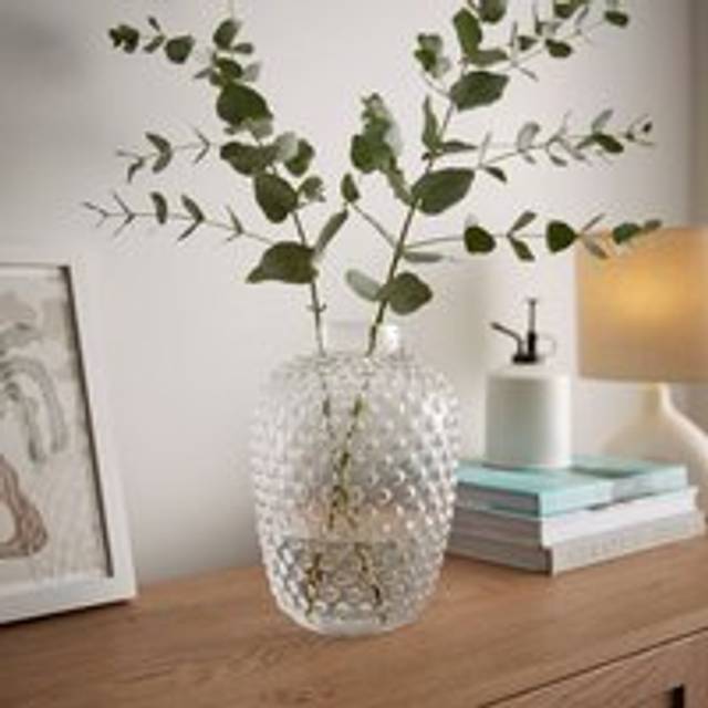 Bubble Glass Rounded Vase - Clear