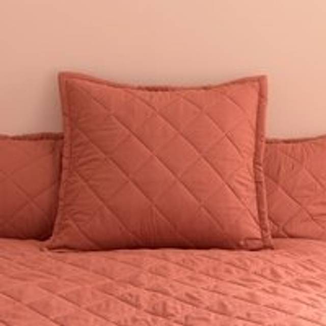 Helston Continental Pillowcase Pair - Terracotta