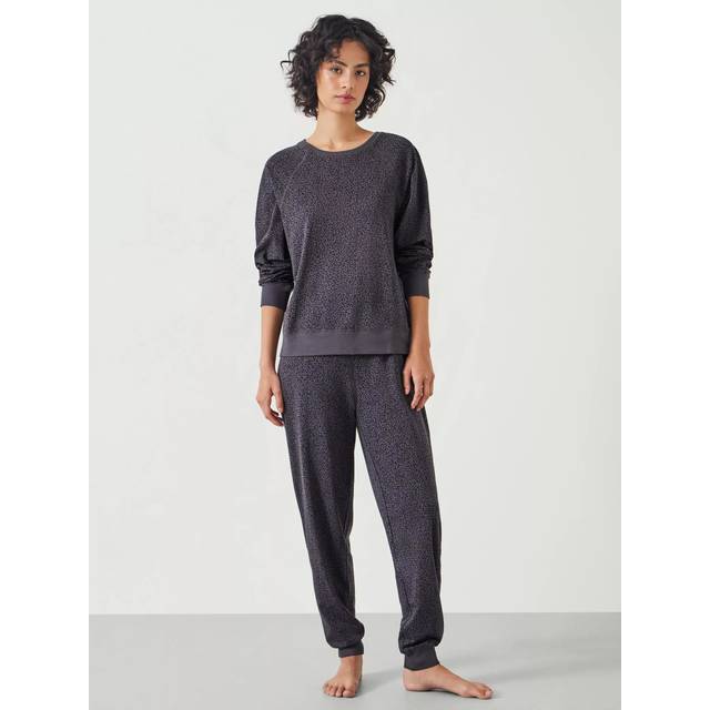 HUSH Joelle Animal Print Pyjama Set, Grey
