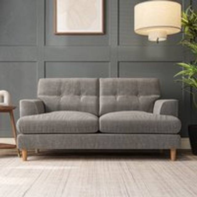 Cooper Large 2 Seater Sofa - Tonal Plush Chenille Grey