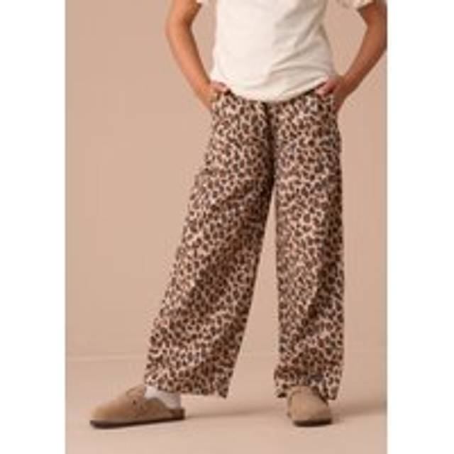 Angel & Rocket Kids' Cotton Leopard Print Wide Leg Trousers