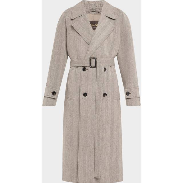 Foster Double-Breast Belted Wool Cashmere Coat - CHALK/BLACK - 42 IT (6 US)