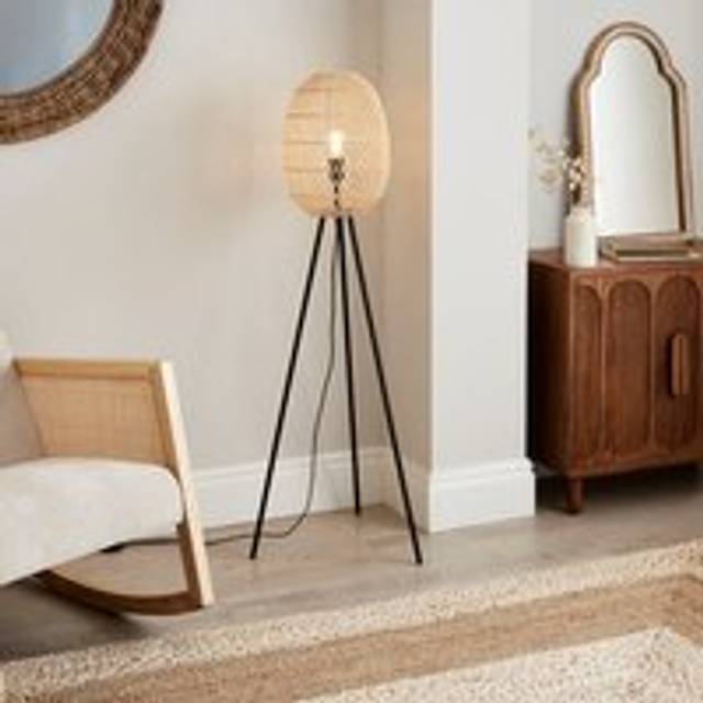 Kalena Boho Tripod Floor Lamp - Natural