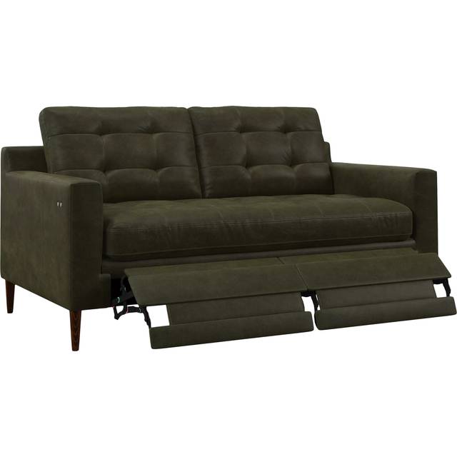 John Lewis Draper II Motion Medium 2 Seater Leather Sofa, Dark Leg