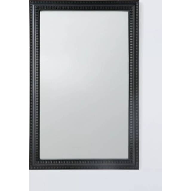 John Lewis Classic Ornate Rectangular Wood Frame Wall Mirror, 100 x 65cm, Black