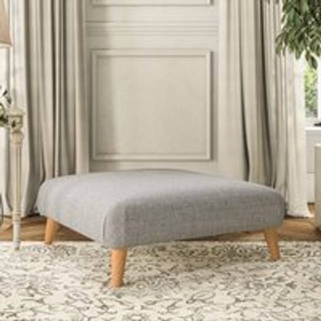 Evelyn Footstool - Chunky Tonal Weave Silver