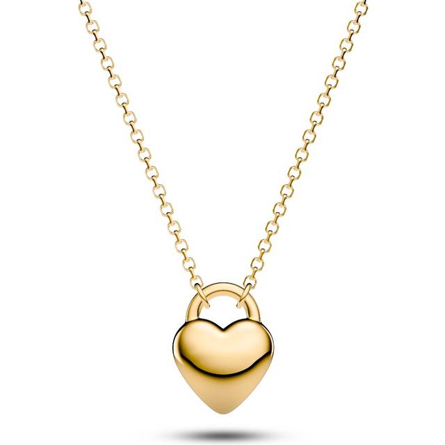 Sif Jakobs Julia Piccolo Sterling Silver Gold Plated Puff Heart Pendant Necklace