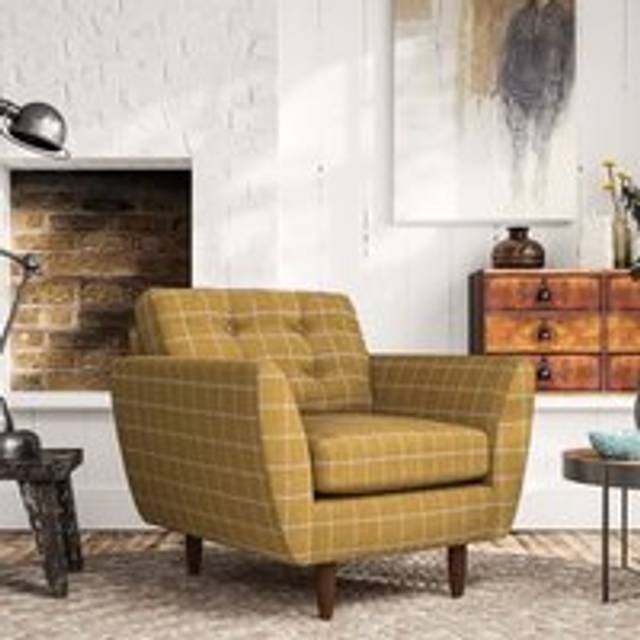 Anders Armchair - Check Ochre