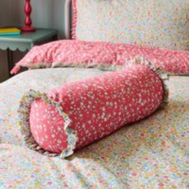 Ditsy Frill Bolster Cushion - Pink