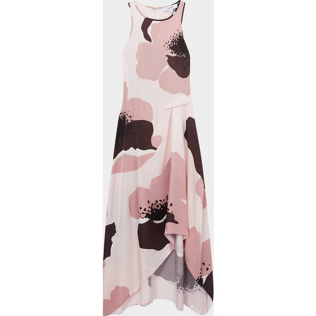 Michalie Draped High-Low Satin Midi Dress - PINK - 0