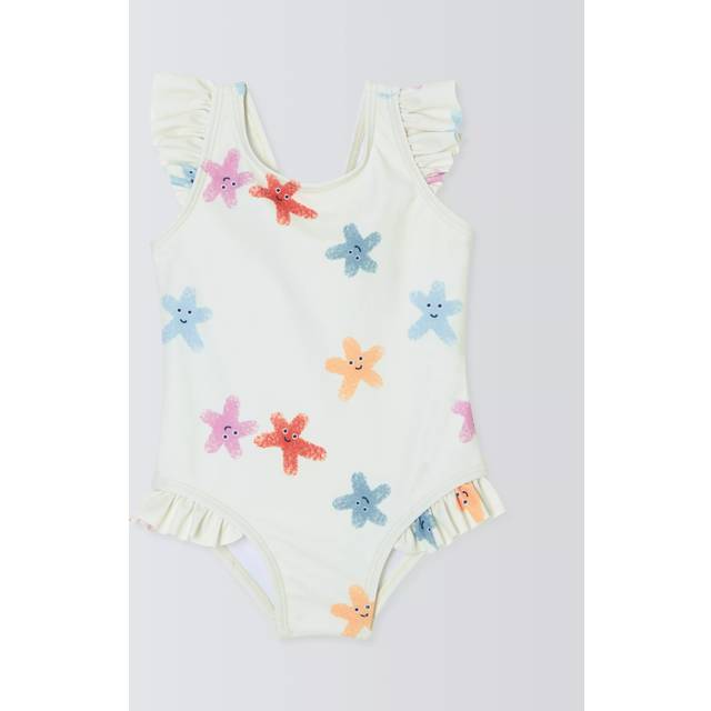 John Lewis Baby Starfish Swimsuit, White