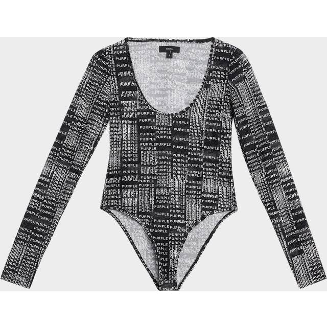 Logo Long-Sleeve Lace Bodysuit - MULTI - X-Small