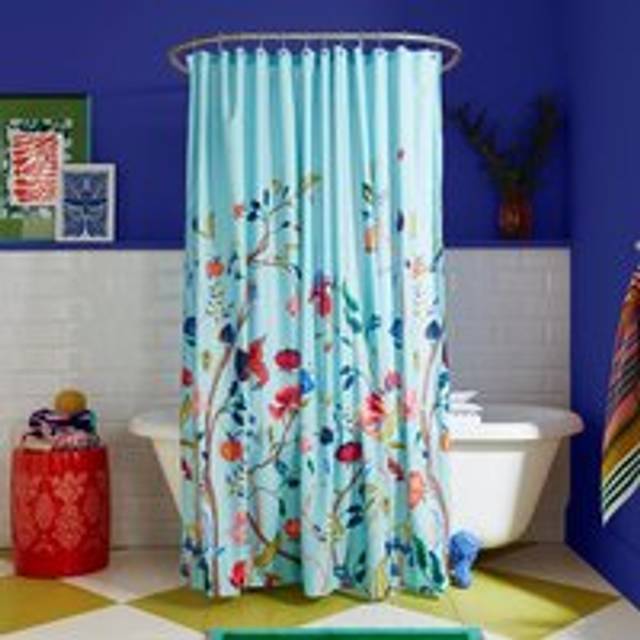 Sophie Robinson Whimsical Garden Shower Curtain - Turquoise