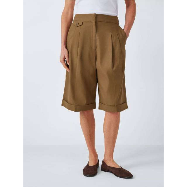John Lewis Cotton Linen Blend Bermuda Shorts, Khaki