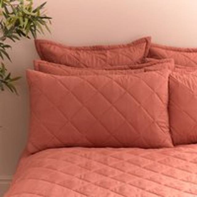 Helston Standard Pillowcase Pair - Terracotta