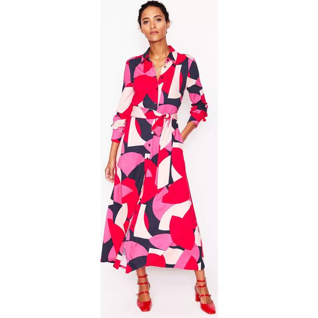 Boden Marcia Jersey Shirt Dress, Red/Multi