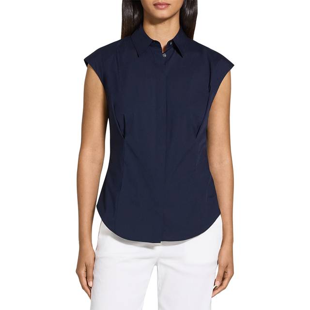 Cap-Sleeve Cinch Shirt - NEW NAVY - X-Large