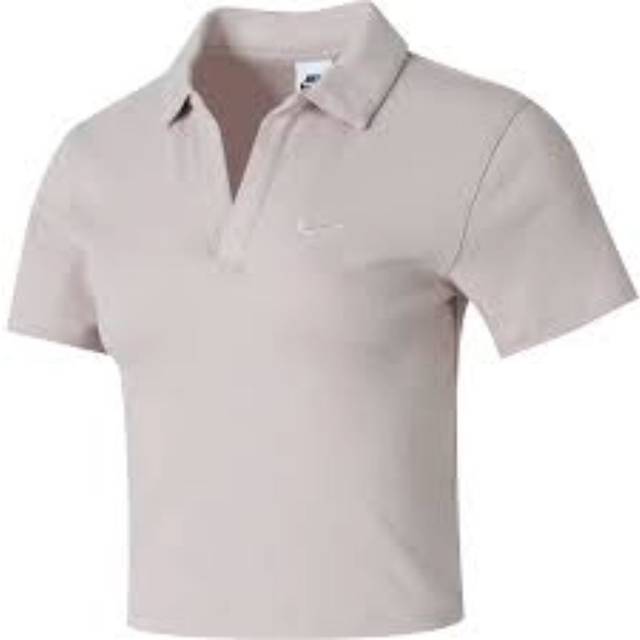 Nike Solid Color Sports Fitness Running Training Short Sleeve Polo Shirt Women Tops Pink DV7885-019 M