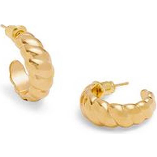Katie Loxton Harper Twist Waterproof Gold Hoop Earrings, Gold, Women