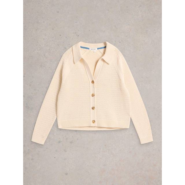 White Stuff Womens Natural White Chaterly Collar Cardigan - Large
